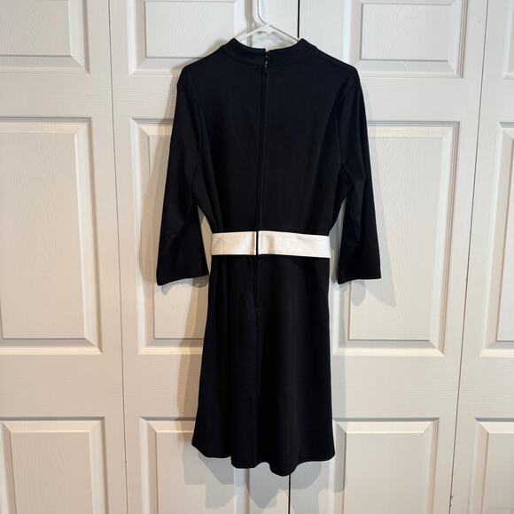 New Smak Parlour Black Retro Belted Mod Style Vintage Buttons Dress XL - Picture 8 of 8